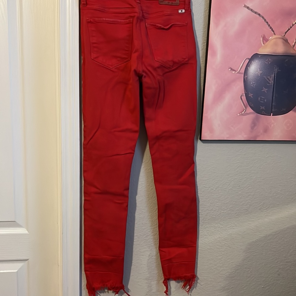 Lucky Brand Red Skinny Jeans Vintage Size 26 - Picture 3 of 4